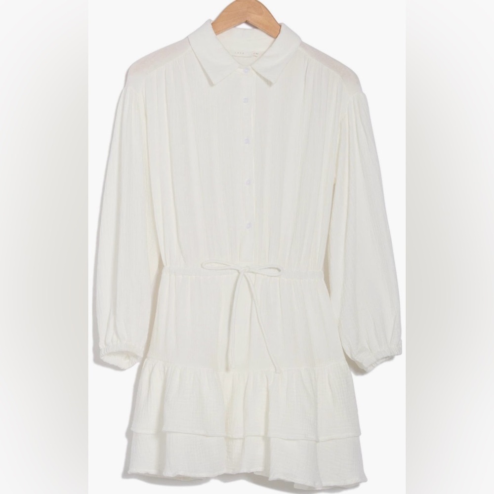 🌿 Lush White Long Sleeve Tiered Mini Dress – Size XL - Picture 3 of 5